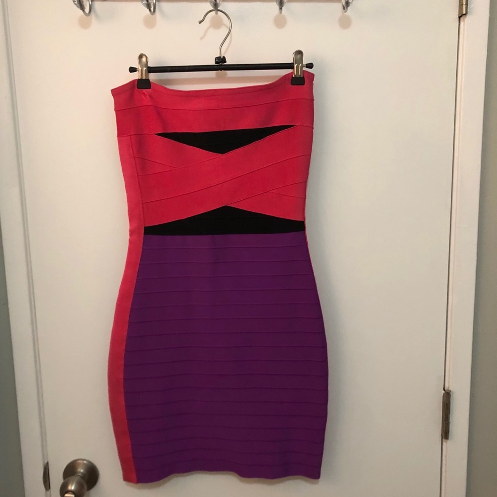 Multicolored bandage dress